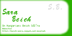 sara beich business card